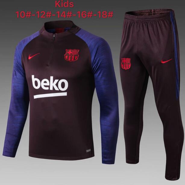 KidsBarcelona Purple Sweat Shirt and Pants Training Kits 2019/20